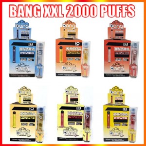 Bang XXL Dispositivo de cigarrillos electrónicos de vape desechable 800mAh batería 6ml vainas vacías Vapores originales 2000 Kit de soplado al por mayor
